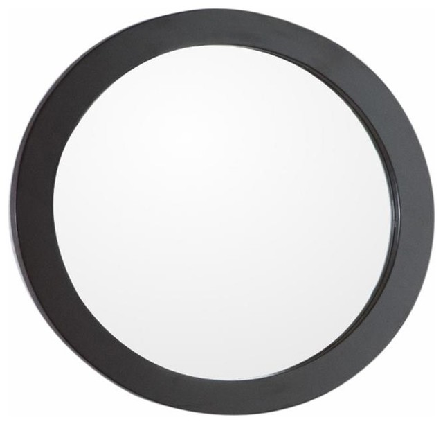 Bellaterra Round Framed Mirror Manufactured Wood Espresso