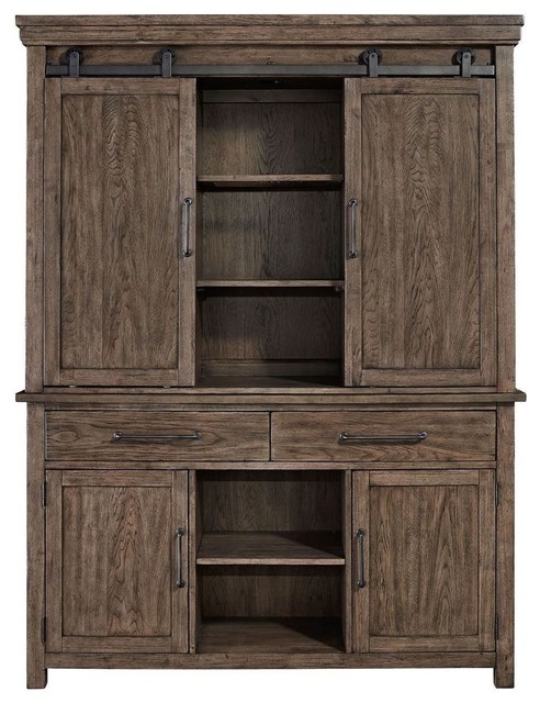 Liberty Sonoma Road Hutch And Buffet Weather Beaten Bark Rustic