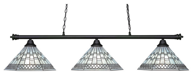 Toltec Lighting Oxford 3 Light Bar 16 Tiffany Glass Craftsman Toltec Lighting Oxford 3 Light Bar 16 Tiffany Glass Matte Black