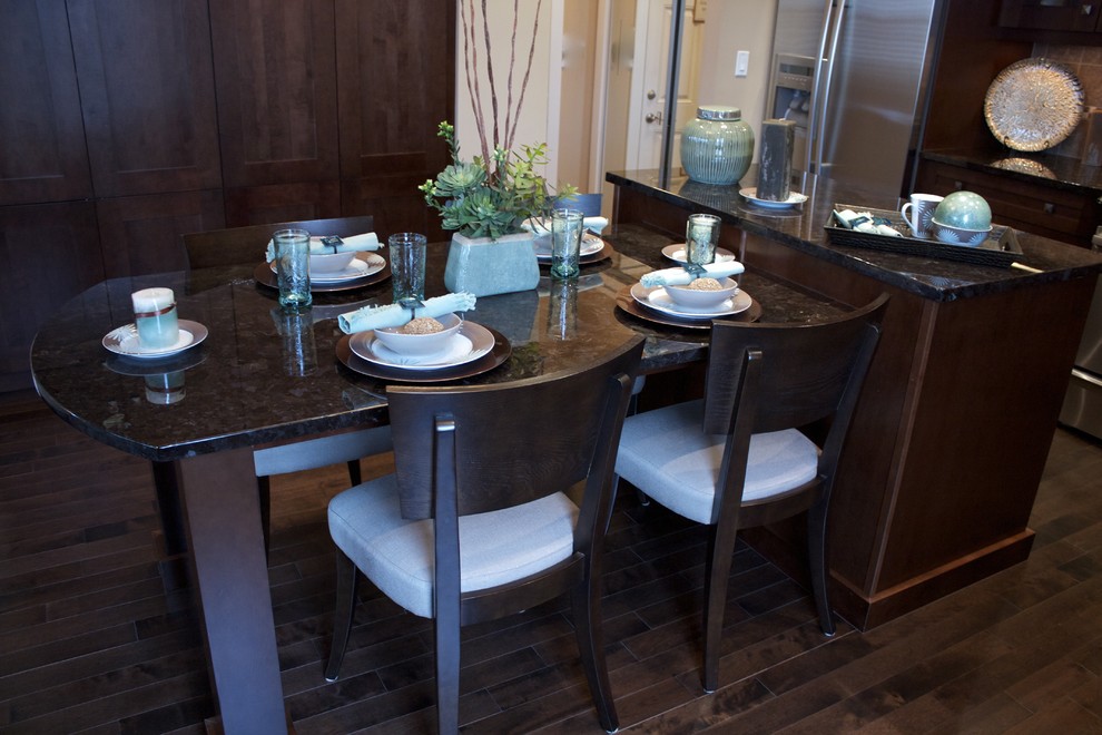 This is an example of a modern dining room in Calgary.
