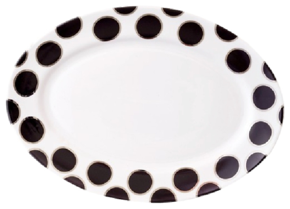 Black Pearl 14" Oval Platter