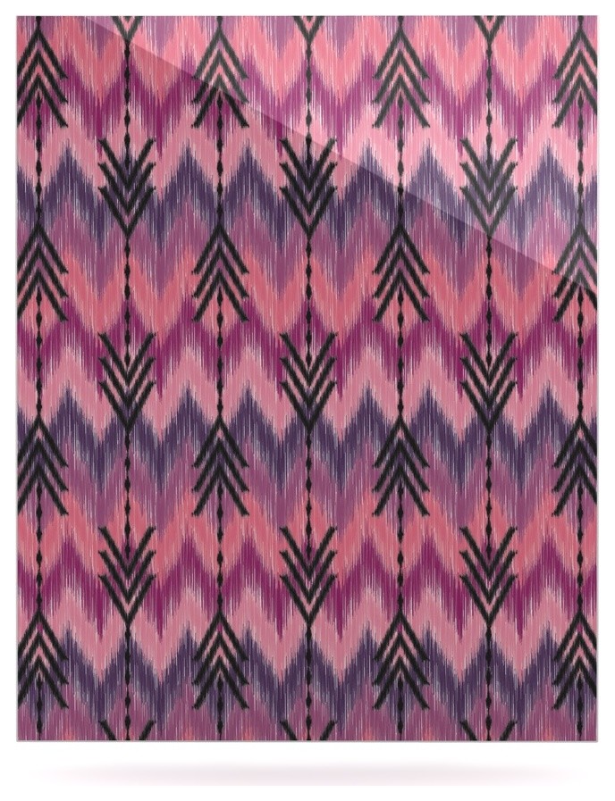 Amanda Lane "Indigo Orchid Chevron Arrows" Pink Purple Metal Luxe Panel, 16"x2