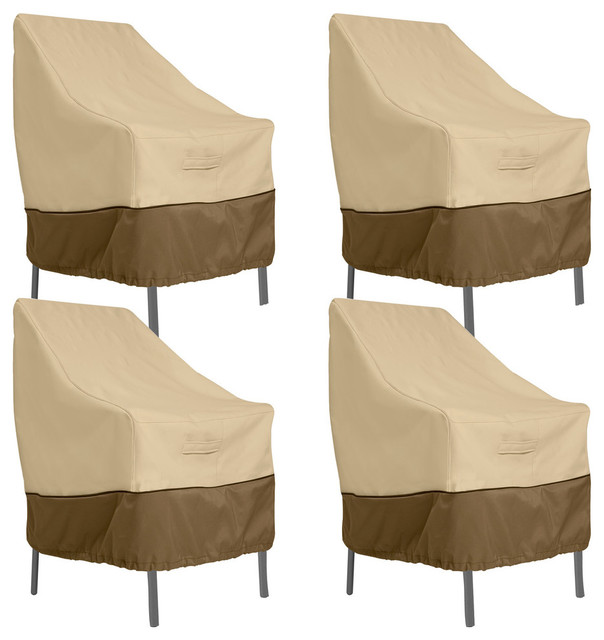 High Back Dining Patio Chair Cover-Durable, Water Resistant Covers, 4