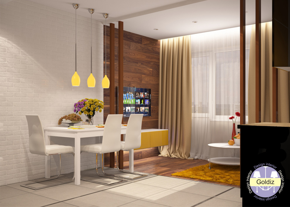 Дизайн кухни-гостиной