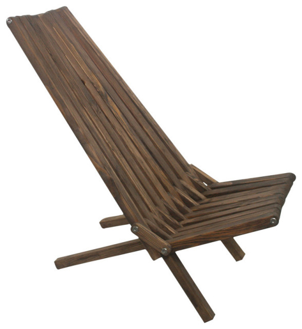 GloDea Foldable Outdoor Lounge Chair X45, Espresso Brown, By Ignacio Santos
