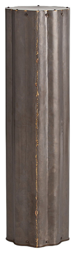 Zeb Corrigated Natural Iron/Brass Pedestal