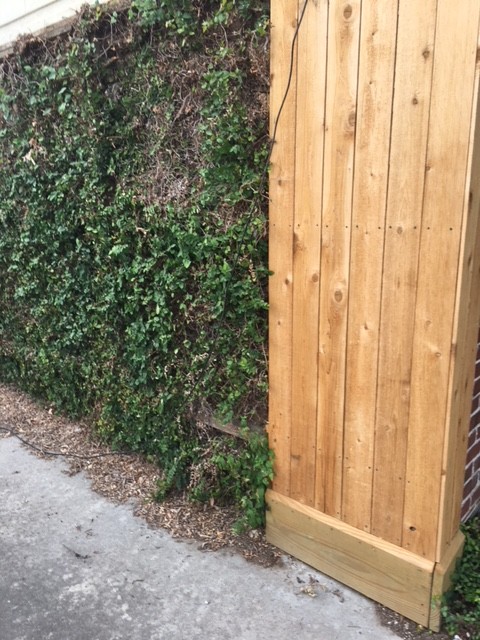 Fence Gaps (between Brick pillars and Wood fence) Closed Tight & Handsomely