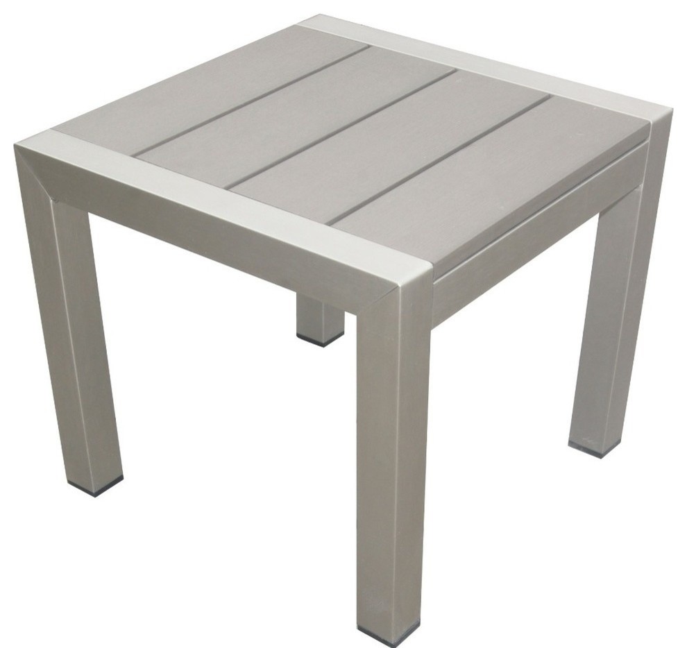 Outdoor Side Table, Gray Contemporary Outdoor Side Tables by VirVentures