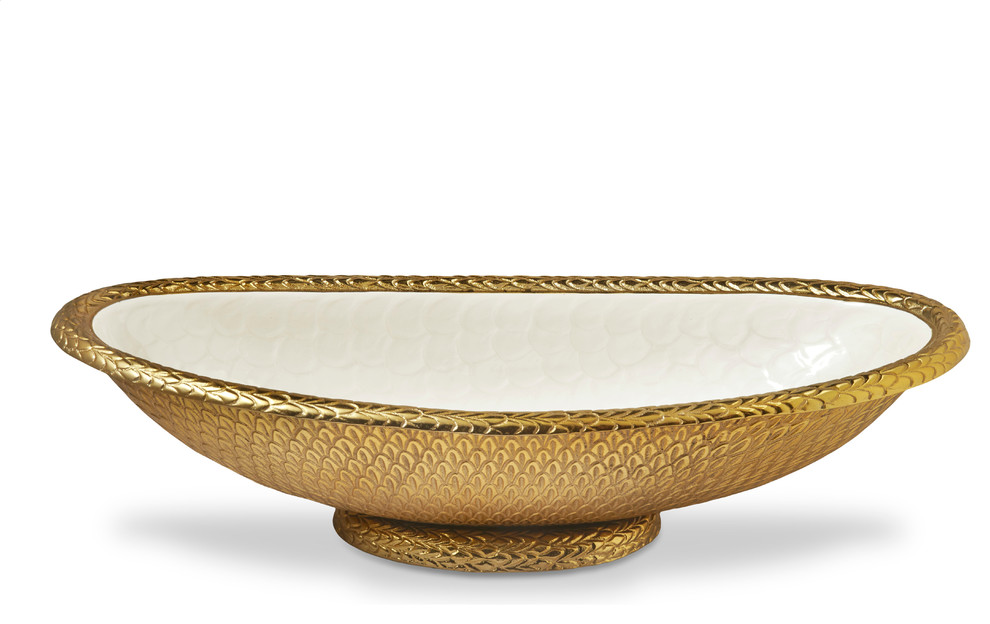 Florentine 24" Oval Bowl, 24" Contemporary Fruit Bowls And Baskets by Julia Knight Houzz