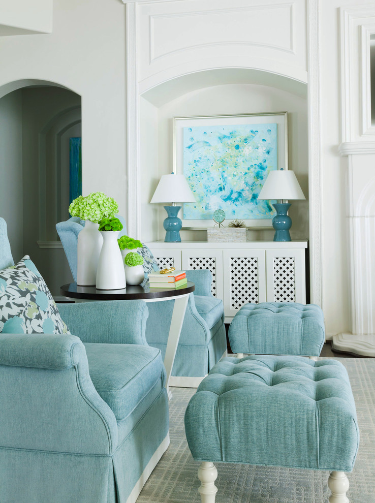 The Davis Home - Family Room - Custom artwork done by kids framed gallery style in this very family friendly family room.