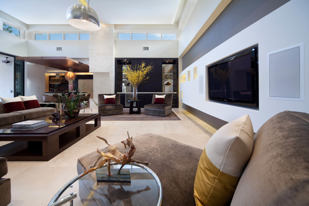 Design ideas for a modern living room in Orlando.