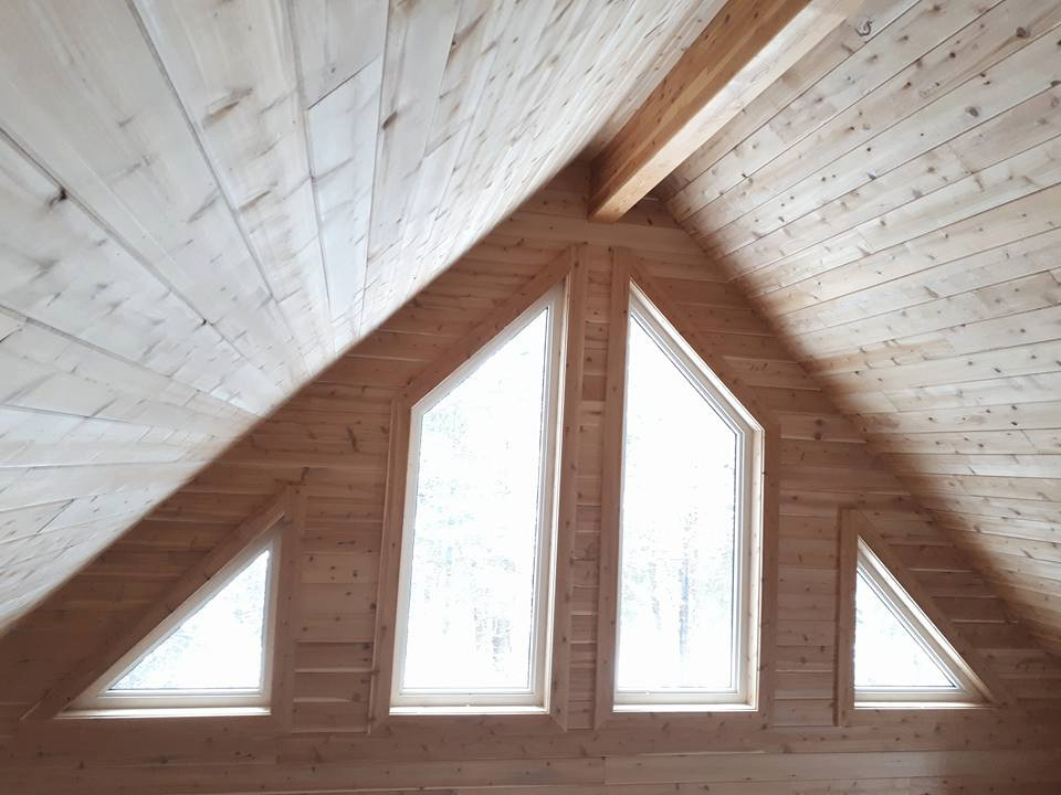 Cedar vaulted ceiling