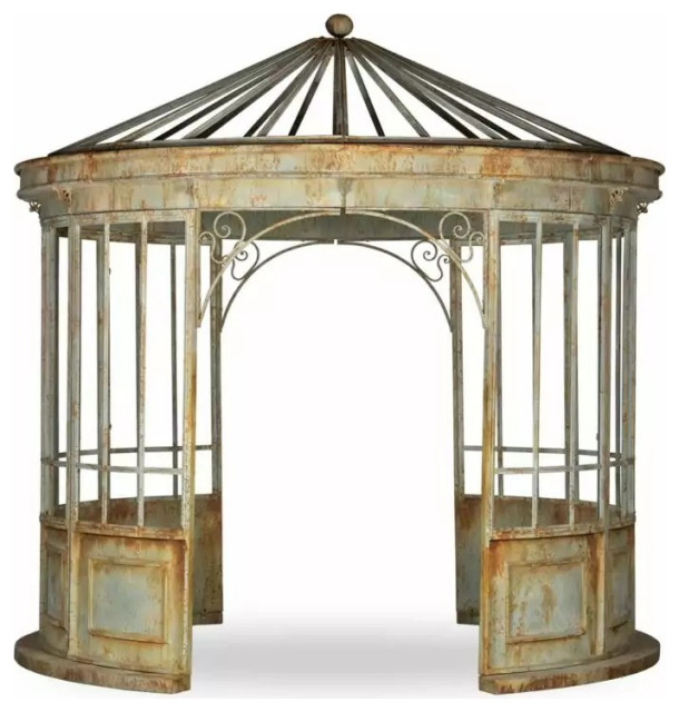 Antiqued Estate Iron Gazebo French Country Gazebos by The Alley