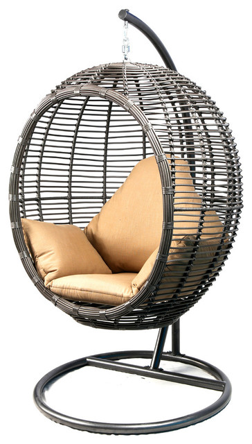Baner Garden Oval Egg Hanging Patio Lounge Chair Tropical Baner Garden Oval Egg Hanging Patio Lounge Chair