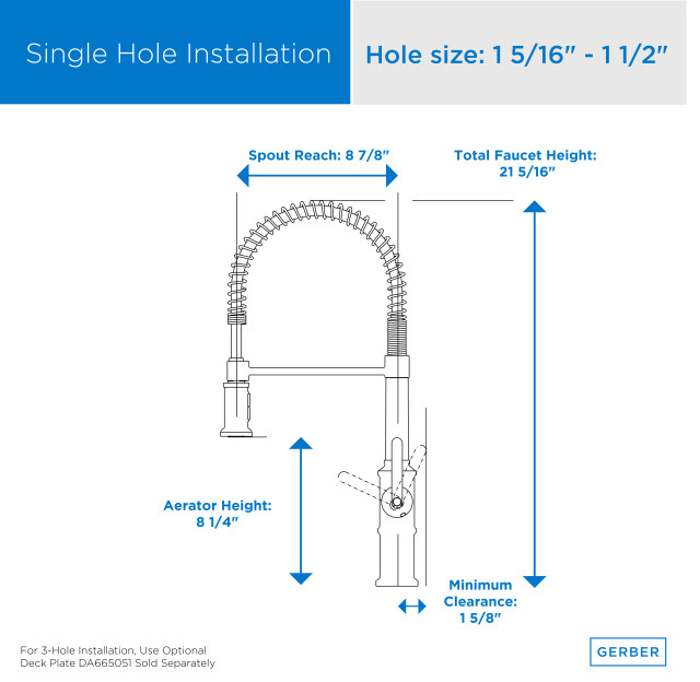 Kinzie Single Handle Pre-Rinse Kitchen Faucet Chrome - Contemporary ...