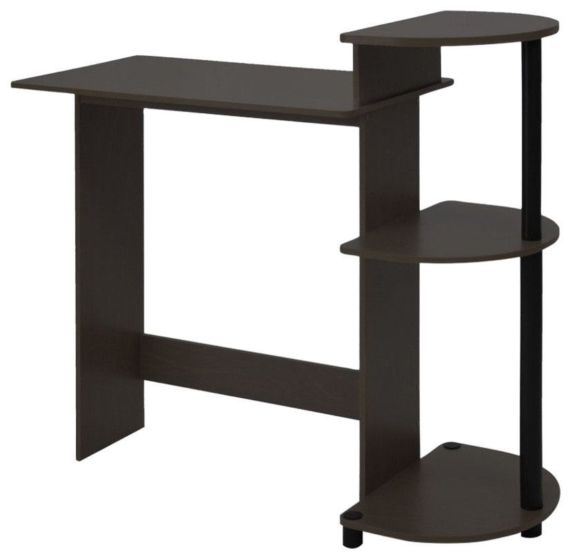 Furinno 11181EX/BK Compact Computer Desk, Espresso/Black Contemporary