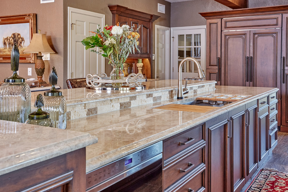 Example of a mountain style kitchen design in Dallas