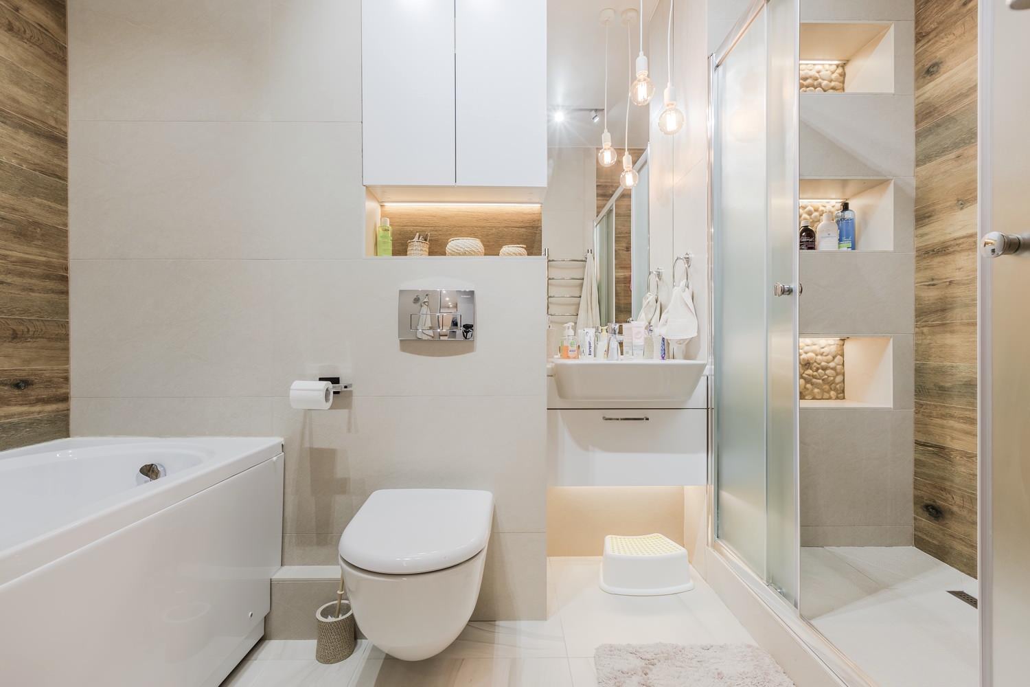 Bathroom with shower and bath