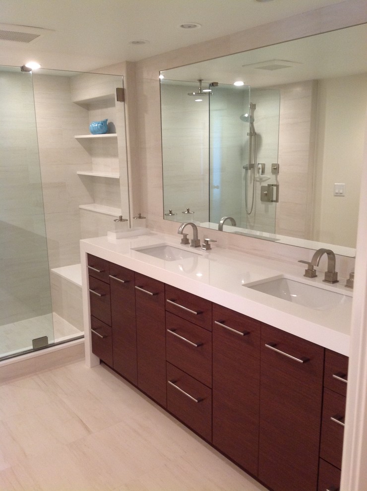 Inspiration for a transitional bathroom remodel in Miami