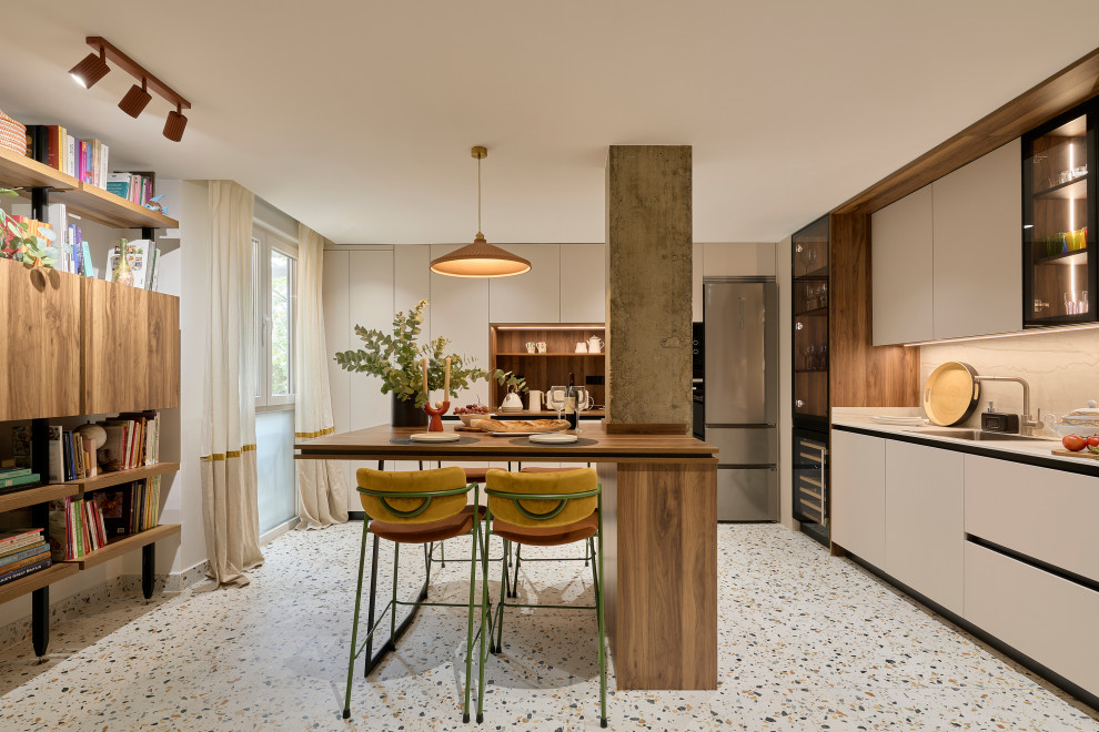 Cocina luminosa y baños atemporales - Contemporáneo - Cocina - Madrid ...