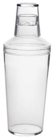 Clear Acrylic Finish Design Plastic Cocktail Shaker, 3 Piece Set
