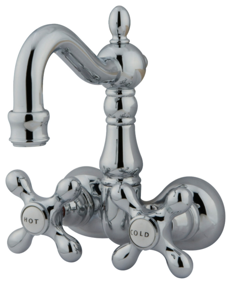 Kingston Brass 3-3/8" Wall Mount Tub Faucet, Polished Chrome