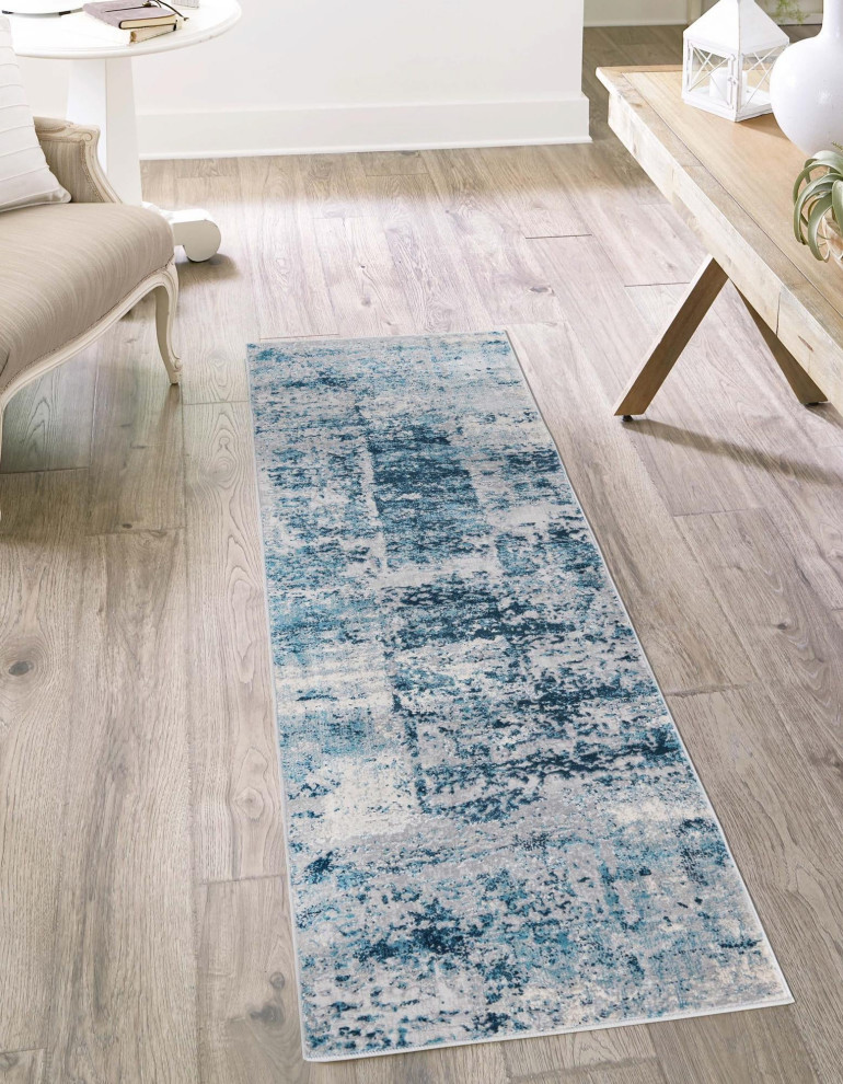 Unique Loom Elizabeth Finsbury Rug, Blue, 2'x6' Runner, 2'x8' Runner