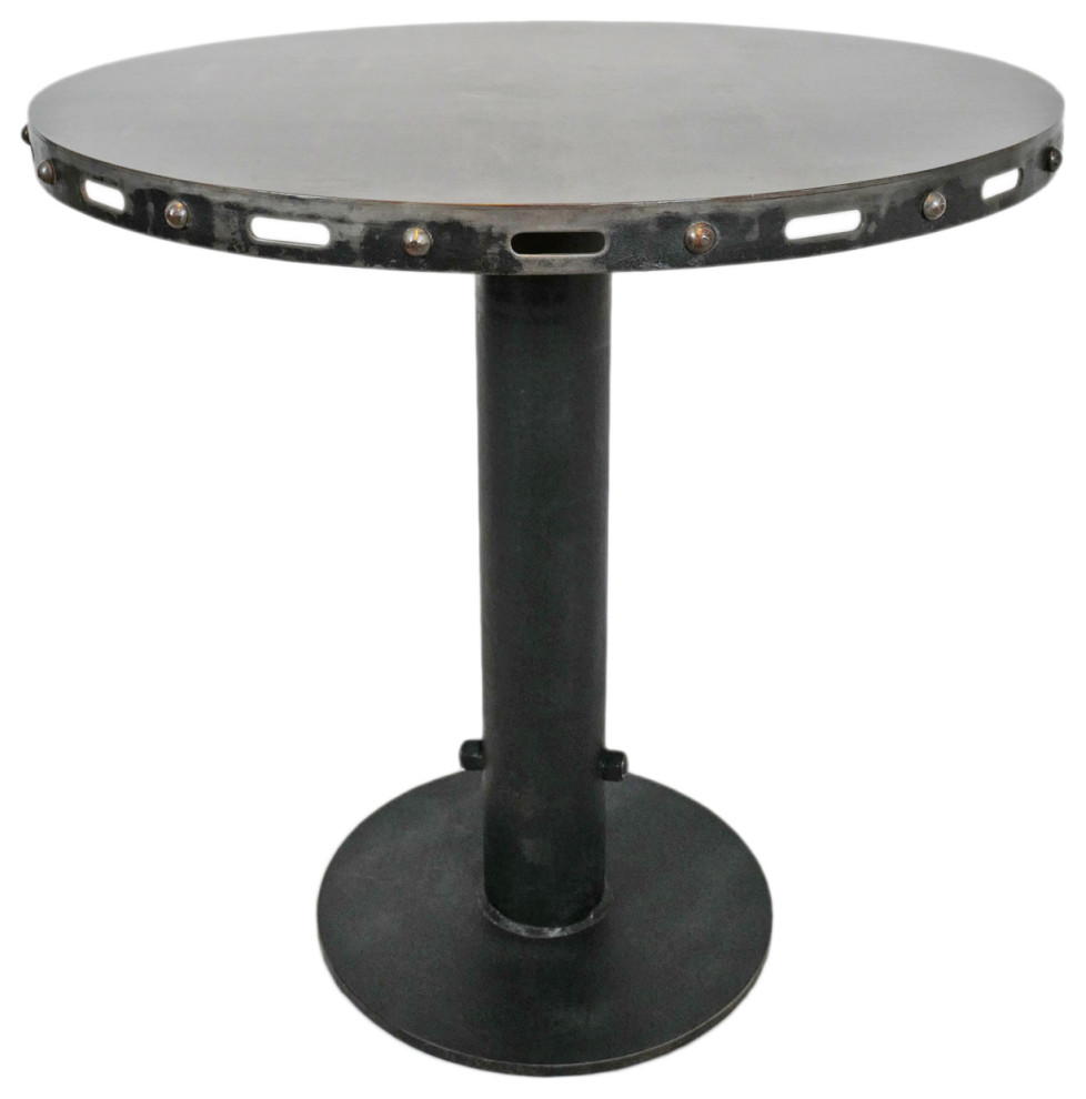 Iron Gunmetal Bistro Table Industrial Indoor Pub And Bistro Tables