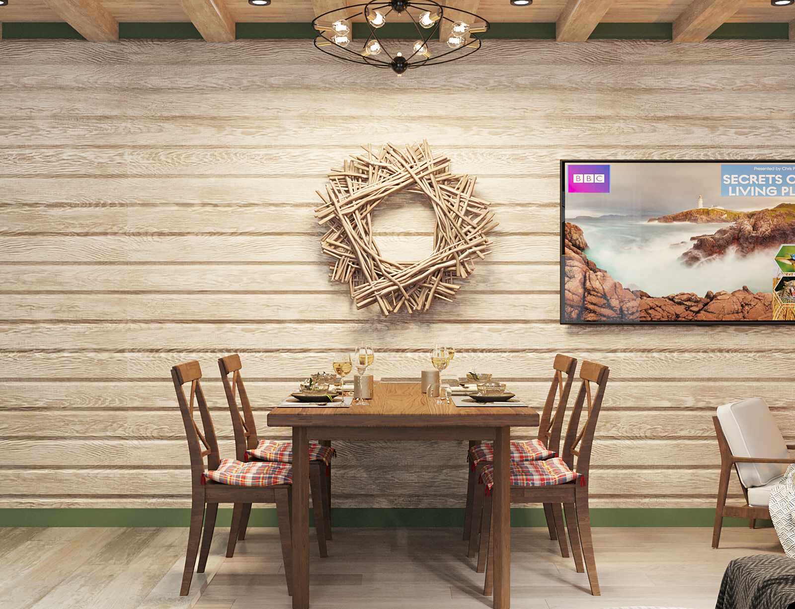 Брусовый дом выходного дня в Кантри стиле