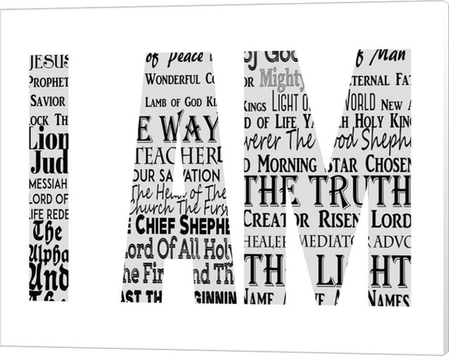 Names Of Jesus I Am Silhouette White By Inspire Me Canvas Wall