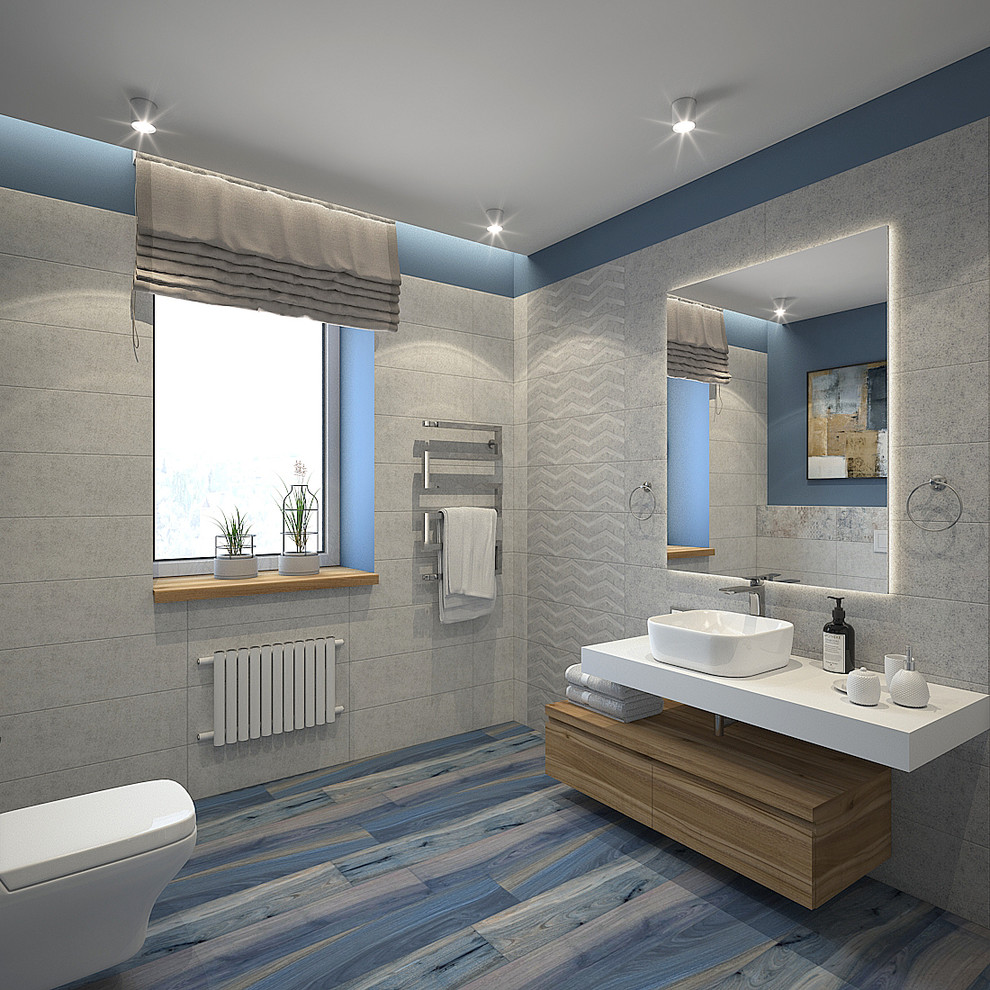 Дизайн-проект ванной комнаты в таунхаусе посёлок Озёрный