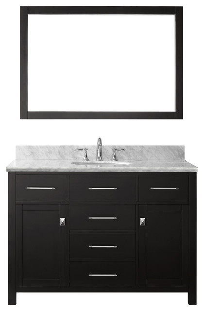 Caroline 48 Single Bath Vanity Espresso Marble Top And Round