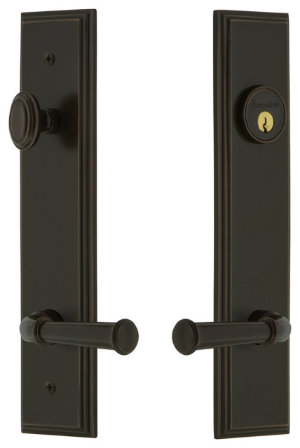 Carre' Tall Plate Complete Entry Set, Georgetown Lever, Timeless Bronze, 841375