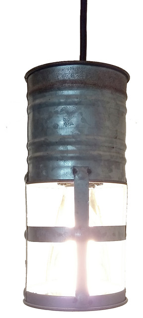 Galvanized Farmhouse Barn Pendant With Edison Bulb Farmhouse