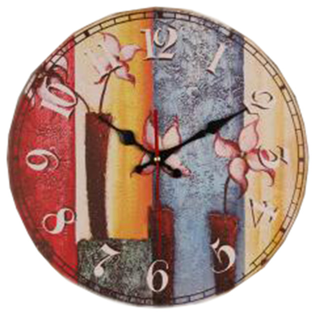 European Rural Pastoral Retro Wall Clock Decoration Non Ticking 23 Contemporary Wall Clocks By Blancho Bedding