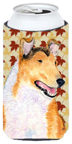Collie Smooth Fall Leaves Portrait  Tall Boy Beverage Insulator Beverage Insula