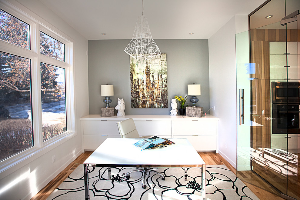 Transitional home office in Calgary.