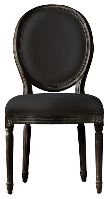 French Vintage Louis Antique Black Side Chair