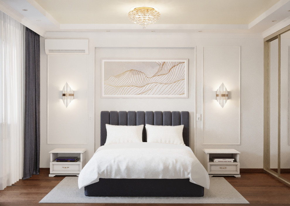 Спальня 16 кв. м.  в стиле неоклассика в ЖК Пирогово