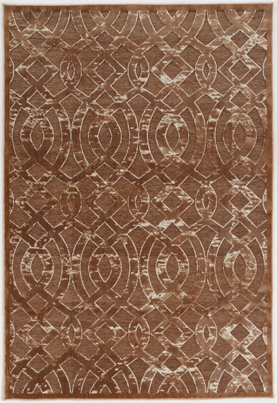 Linon Juncture Trellis Power Loomed Chenille Polyester 8'x10' Rug in Brown