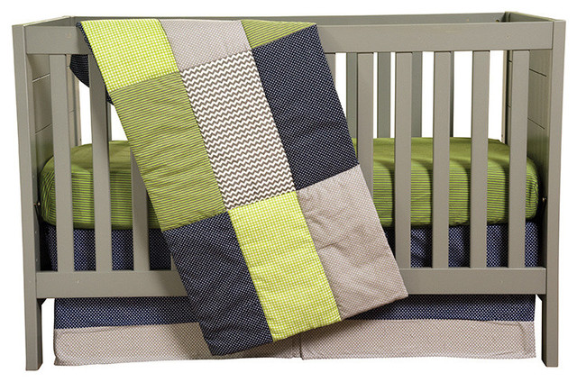 Perfectly Preppy 3 Piece Crib Bedding Set Contemporary Crib