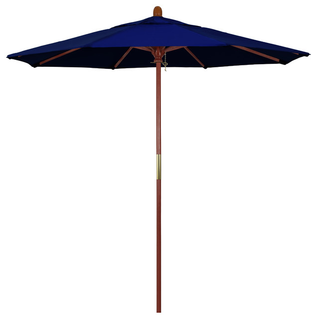 7.5' Wood Umbrella, True Blue