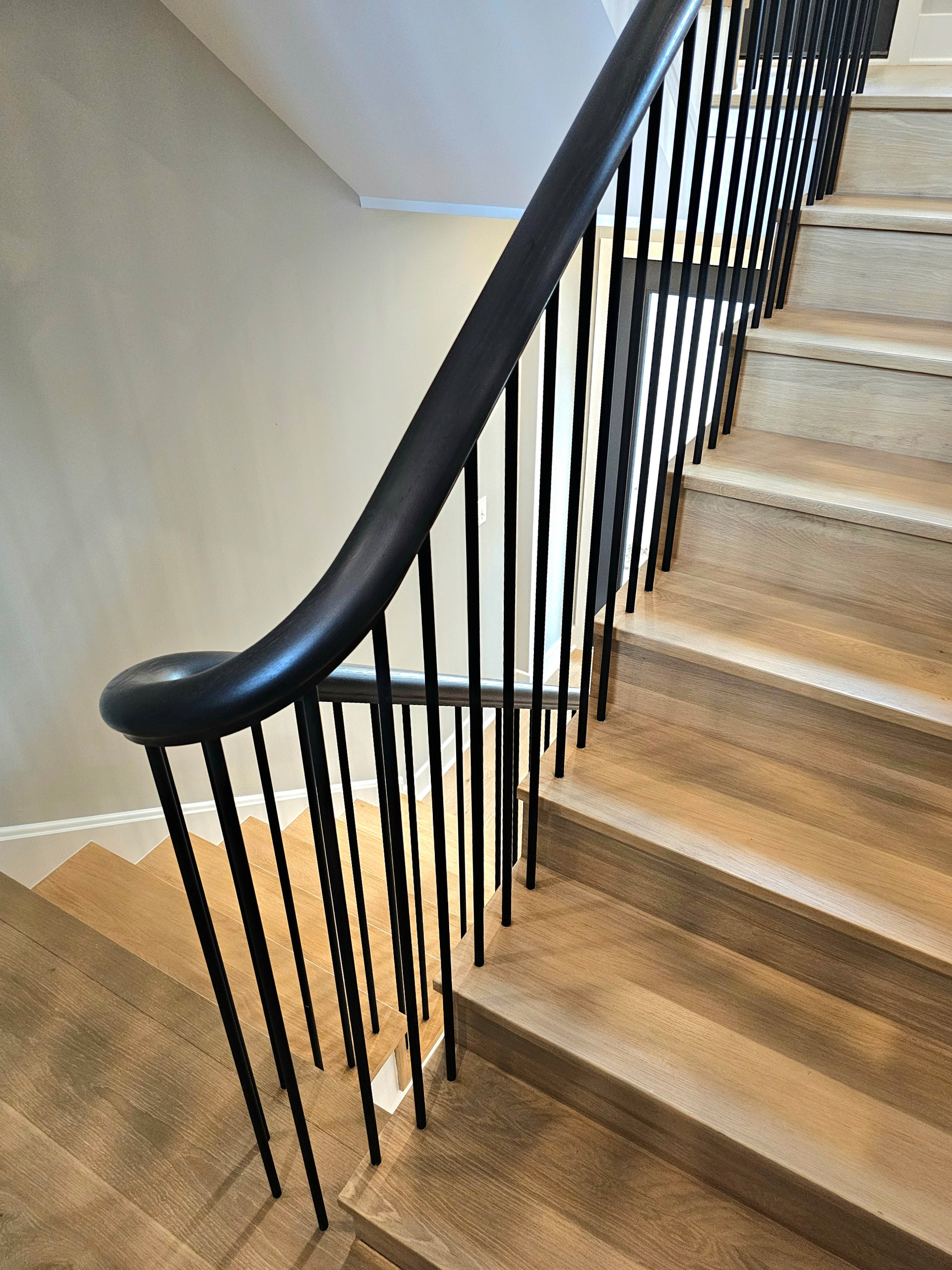 115_Stunning Continuous Rail System on 3 Story Floating Stairs; Arlington, VA 22
