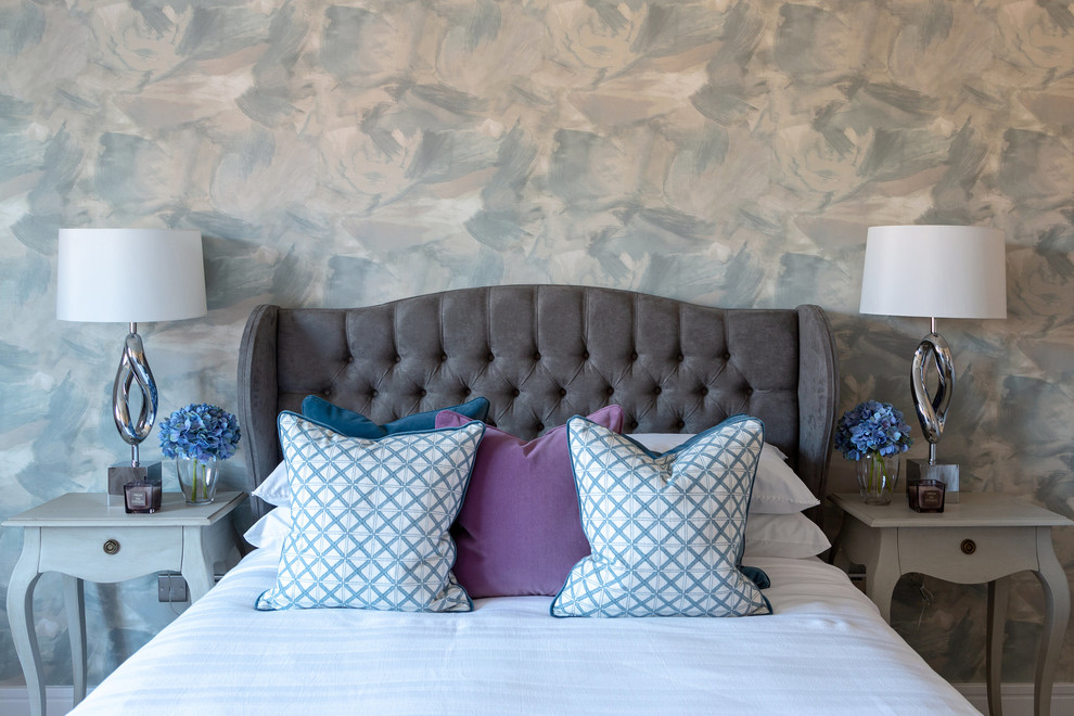 Example of a transitional bedroom design in Berkshire