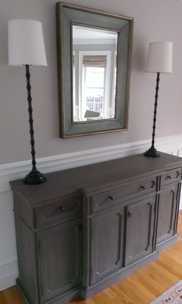 Example of a transitional dining room design in Providence