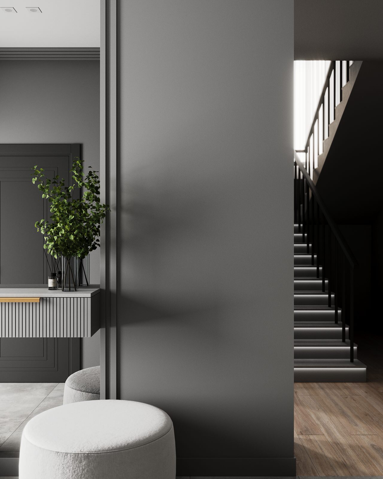 Стильный дом с красными акцентами