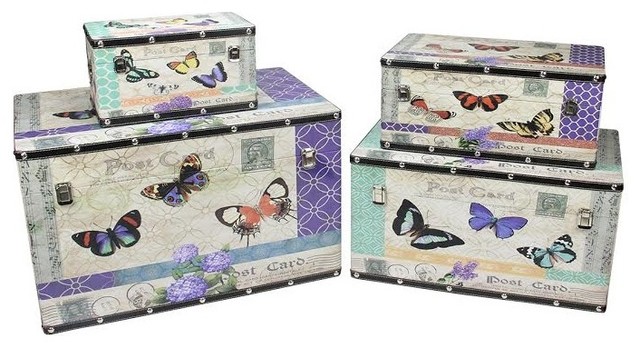 Wooden Garden Style Erfly Decorative Storage Boxes Set Of 4 14 Wooden Garden Style Erfly Decorative Storage Boxes Set Of 4 14 27