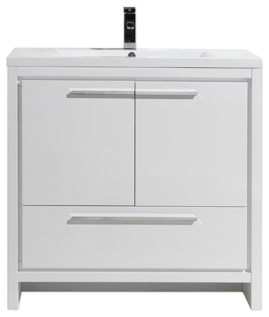 Bathroom Cabinets Black Gloss 36" oak bathroom vanity with acrylic sink top - contemporary Bathroom Cabinets Black Gloss 36" oak bathroom vanity with acrylic sink top - contemporary