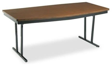Economy Conference Folding Table Boat 72 X36 X30 Walnut Black Economy Conference Folding Table Boat 72 X36 X30 Walnut Black