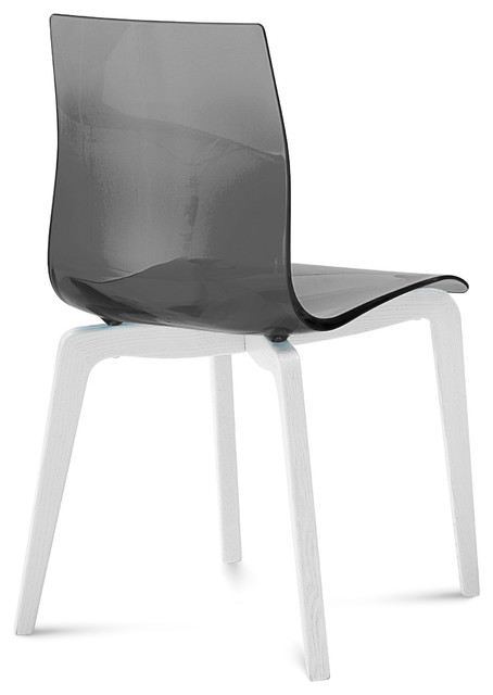 Gel-L Chair, Transparent Smoke (Set of 2)